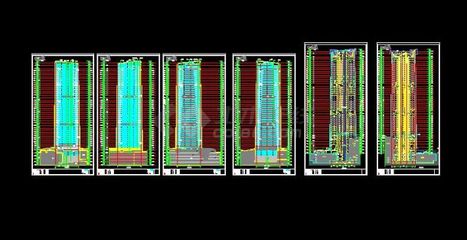 超高层玻璃幕墙办公大厦建筑设计图纸